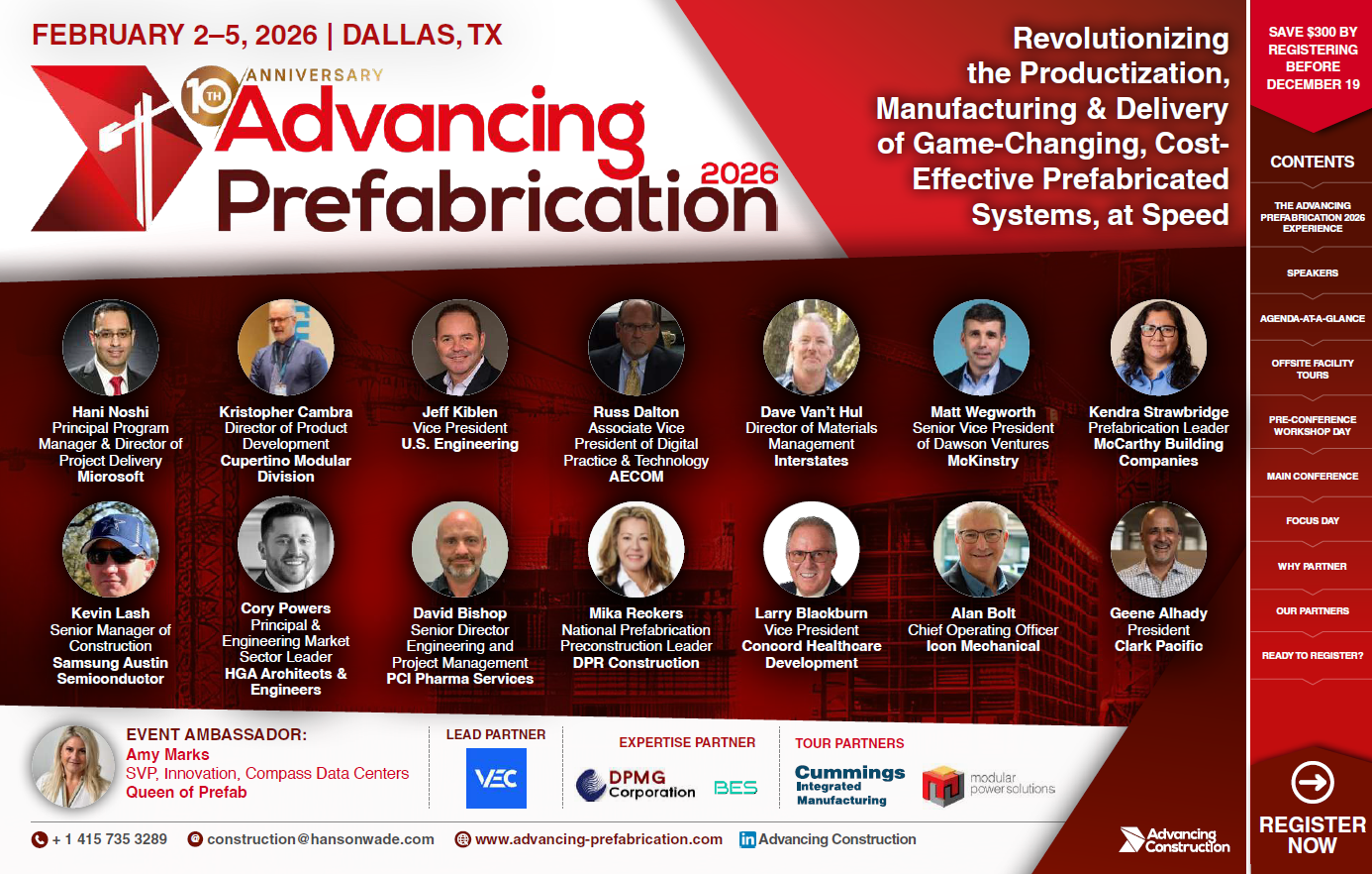 Advancing Prefabrication 2026 Brochure Front Cover