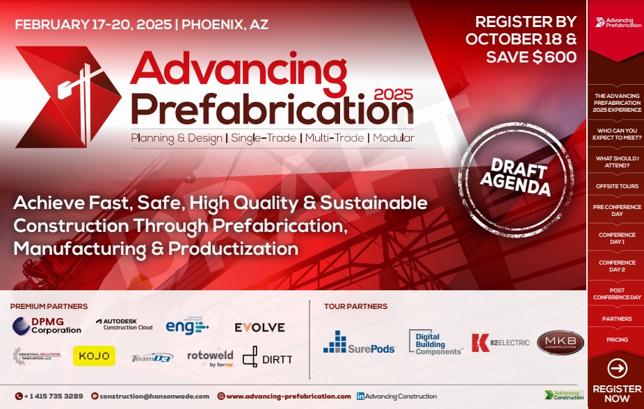 Advancing Prefabrication 2025 Draft Agenda