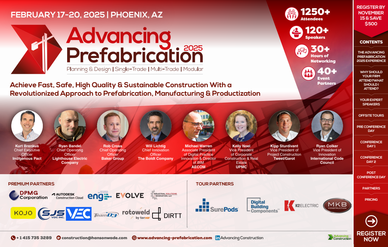 Advancing Prefabrication 2025 - Full Event Guide Front Cover