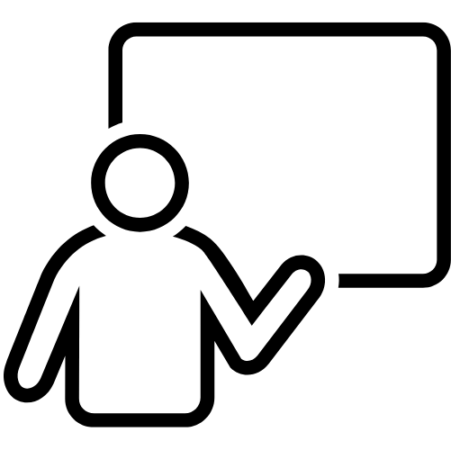 Icon of someone giving a presentation