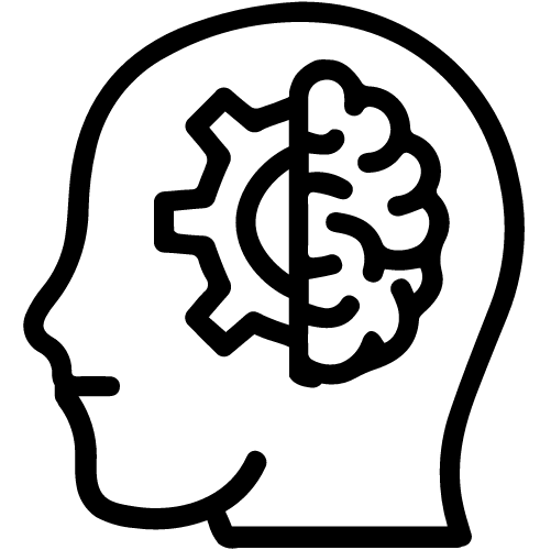 Icon of head to represent thought leadership