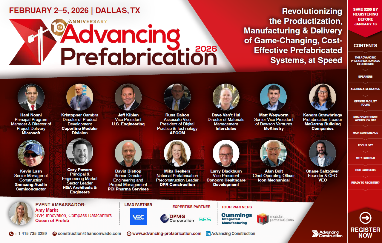 Advancing Prefabrication 2026 Brochure Front Cover